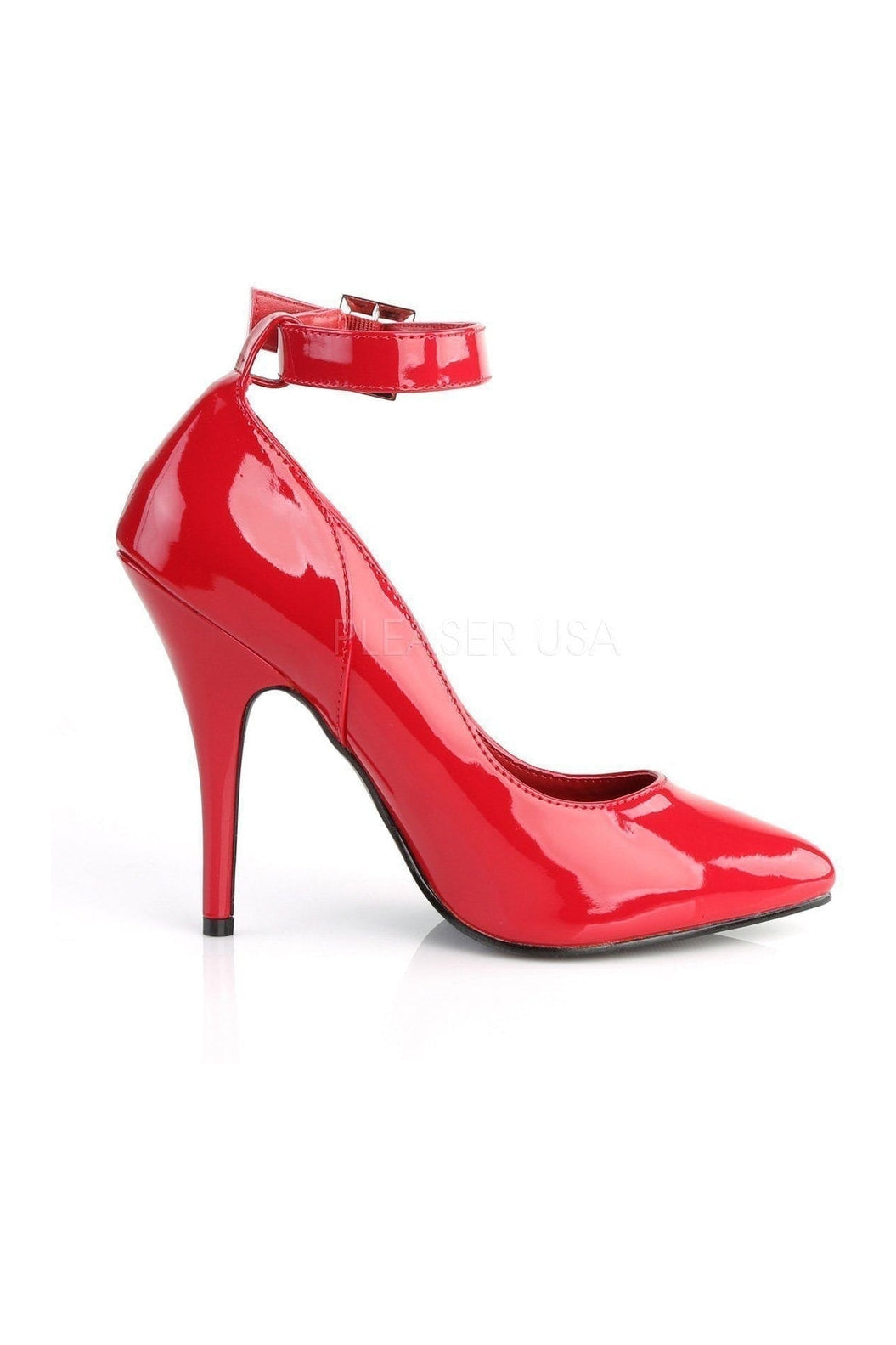 Red Patent SEDUCE-431 Ankle Strap Pump for Fashionable Ladies