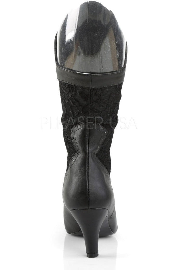 Black Faux Leather DIVINE - 1050 Calf - High Knee Boot with 3 - Inch Heel