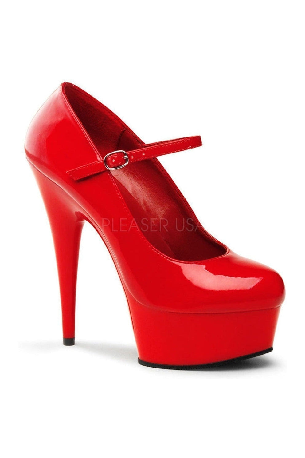 Red Patent DELIGHT-687 Mary Jane Platform Pump for Women