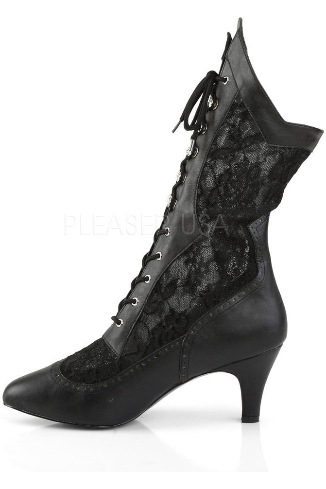 Black Faux Leather DIVINE - 1050 Calf - High Knee Boot with 3 - Inch Heel