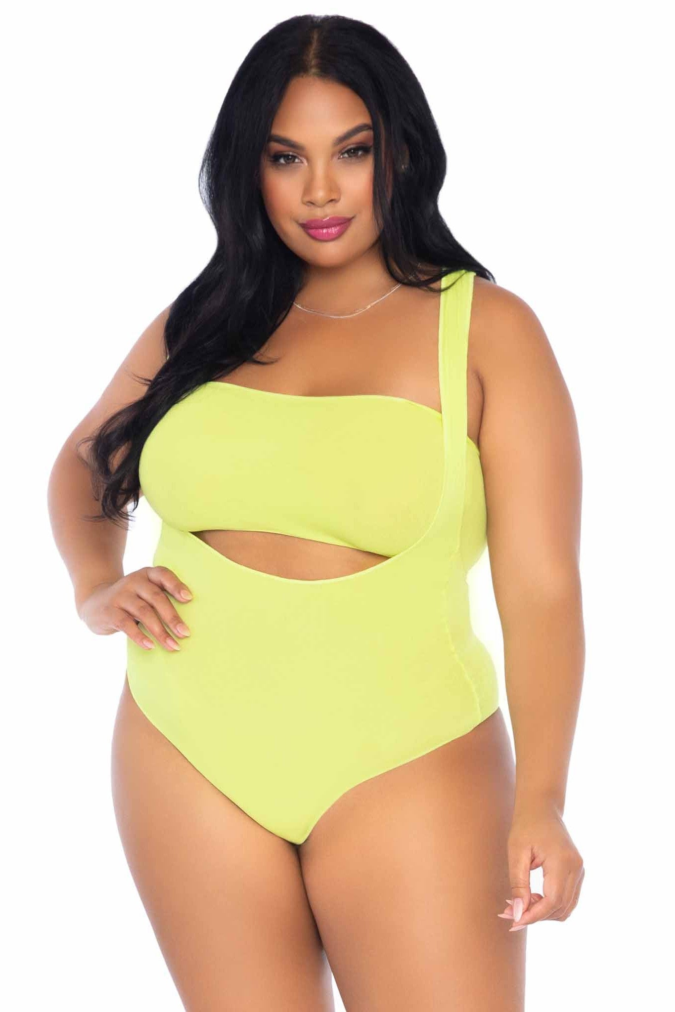 Opaque Plus Size 2-Piece Bandeau and Suspender Bodysuit