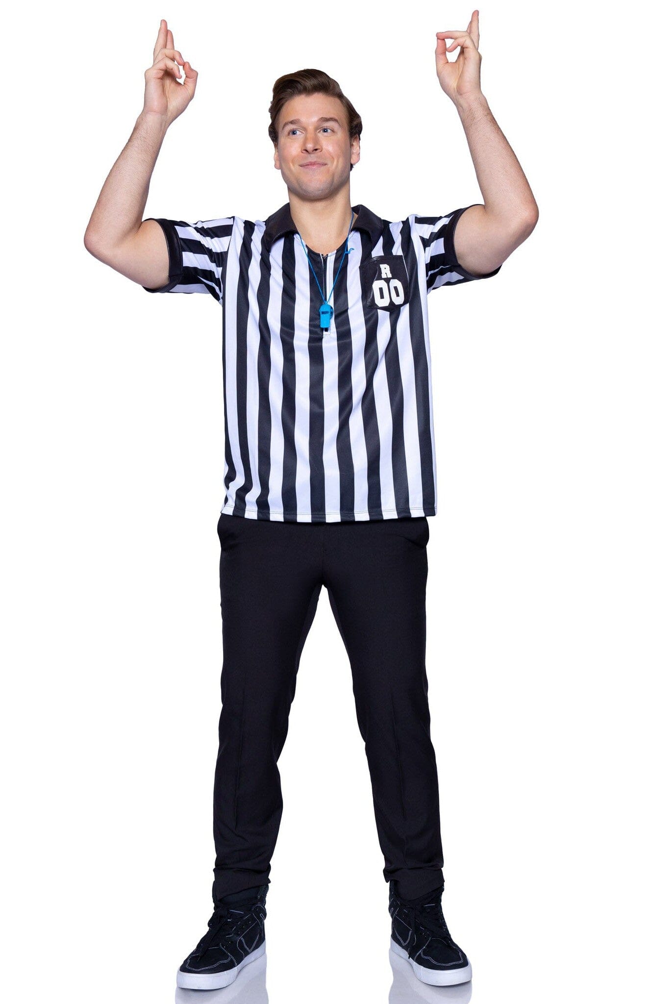 2-Piece Men's Professional Referee Shirts with Whistle