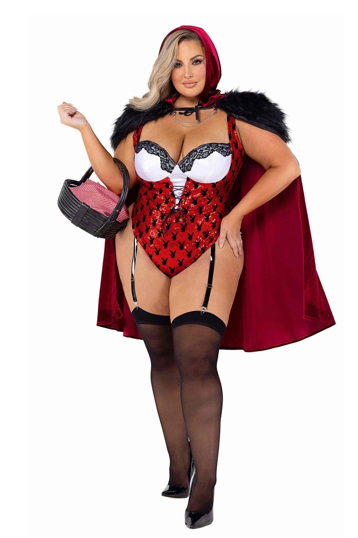 Playboy Plus-Size Enchanted Forest Red Hooded Costume