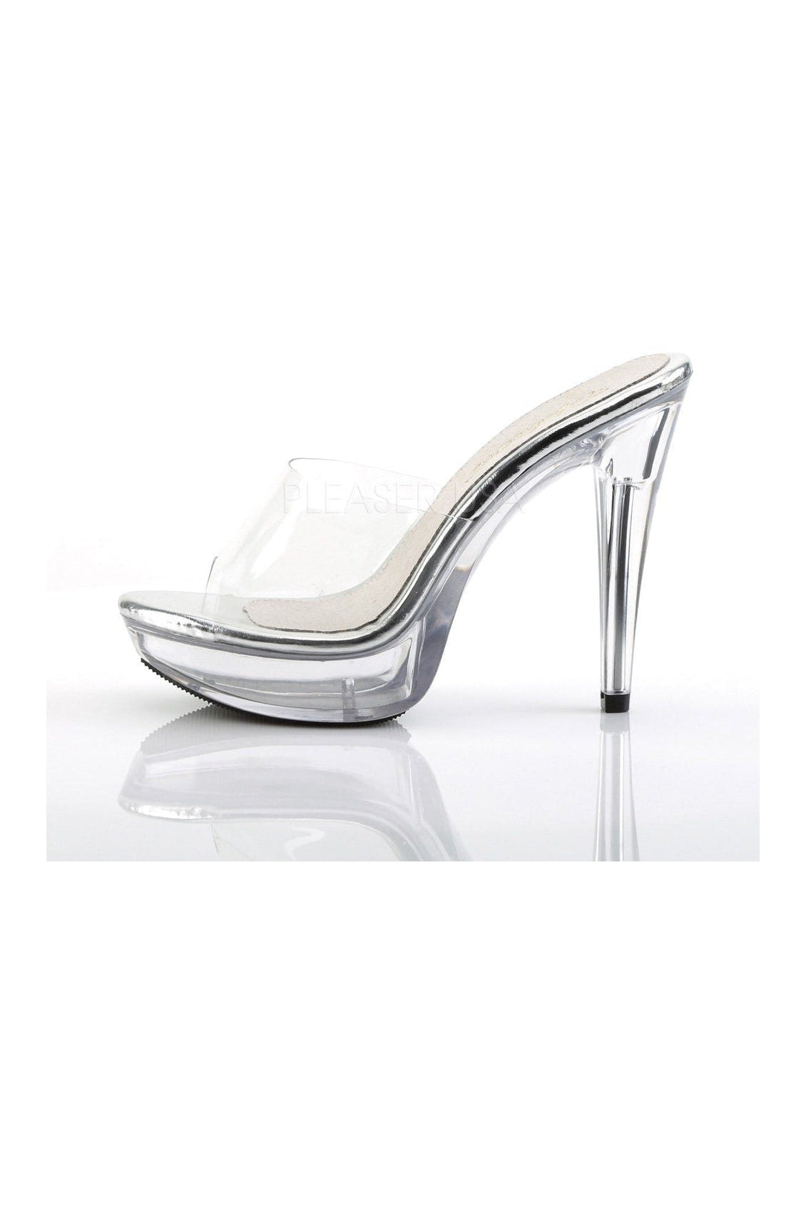 COCKTAIL-501 Clear Vinyl Platform Slide Sandals