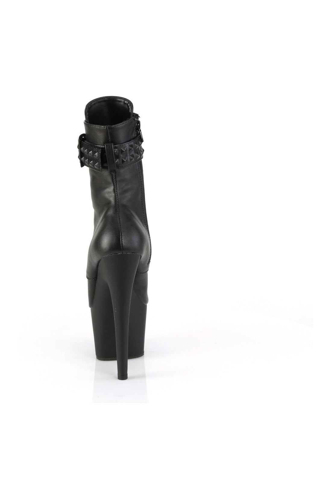 Pleaser ADORE-1020STR Black Faux Leather Lace - Up Ankle Boot