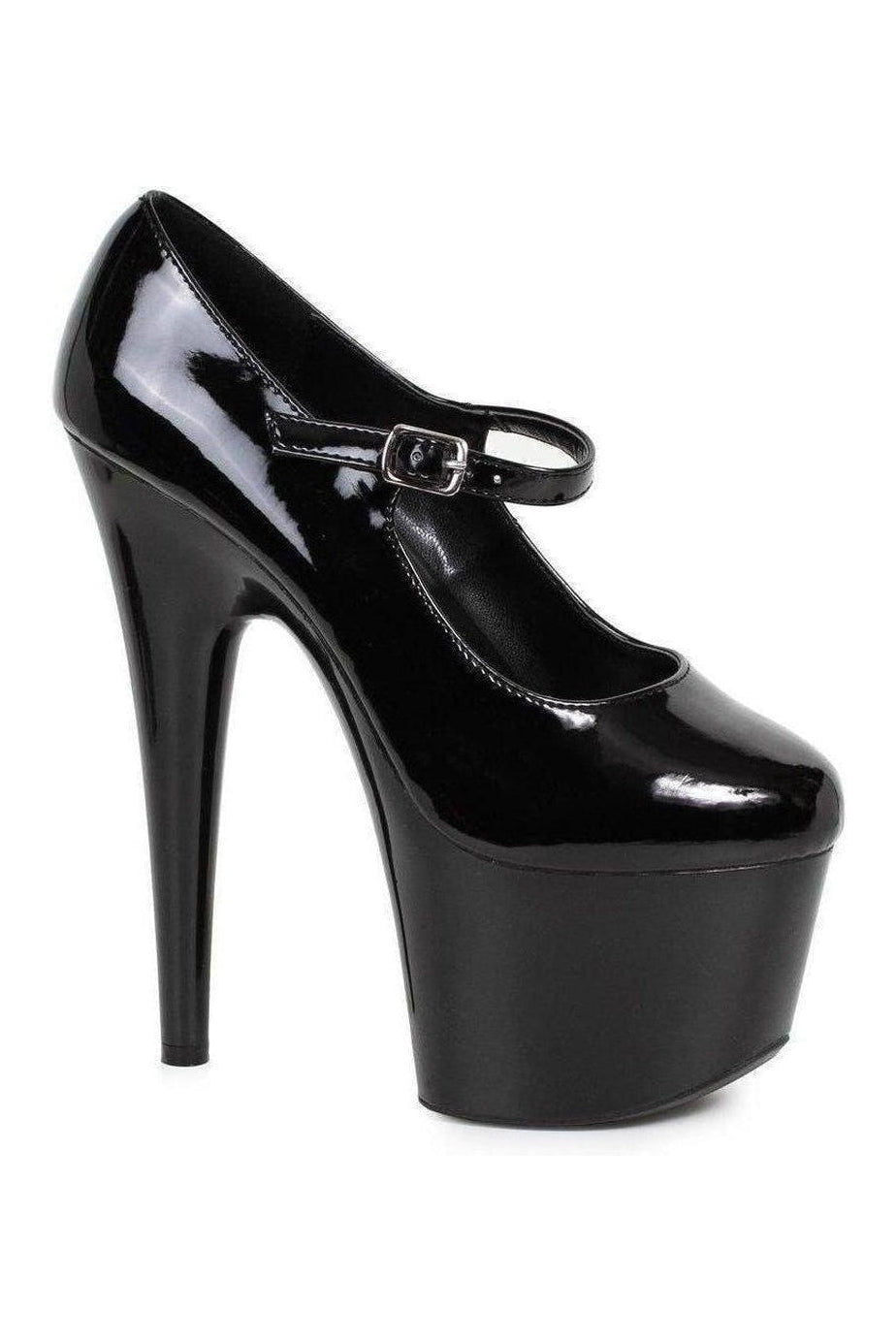 Black Patent 709-DOM Platform Pump with 7-Inch Heel