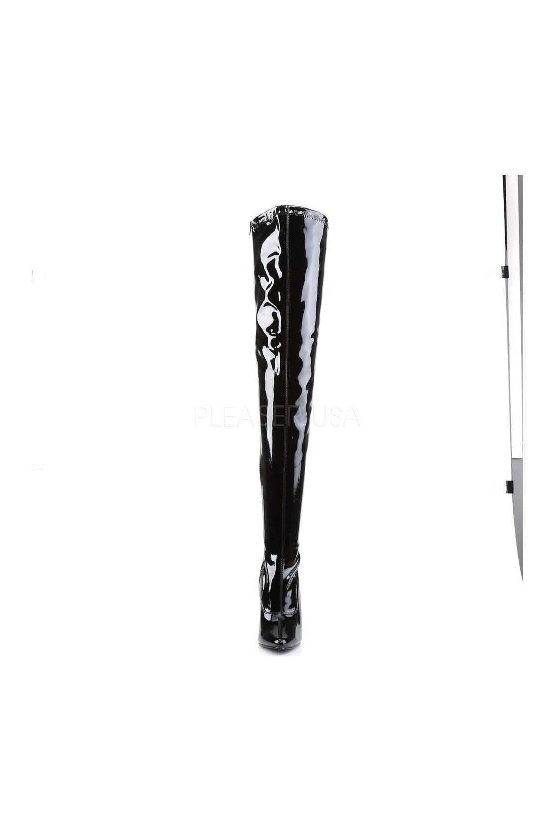Black Patent DOMINA - 3000 Stretch Thigh Boot with 6 - inch Heel