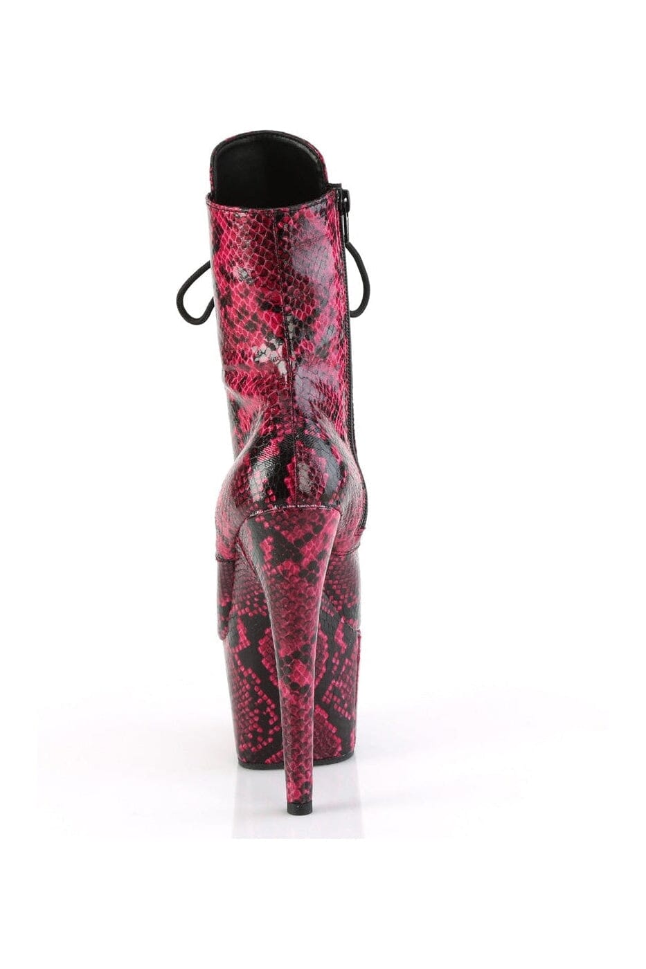 Pleaser Brand ADORE-1020SPWR Fuchsia Faux Leather Knee-High Lace-Up Mid Calf Fashion Boots