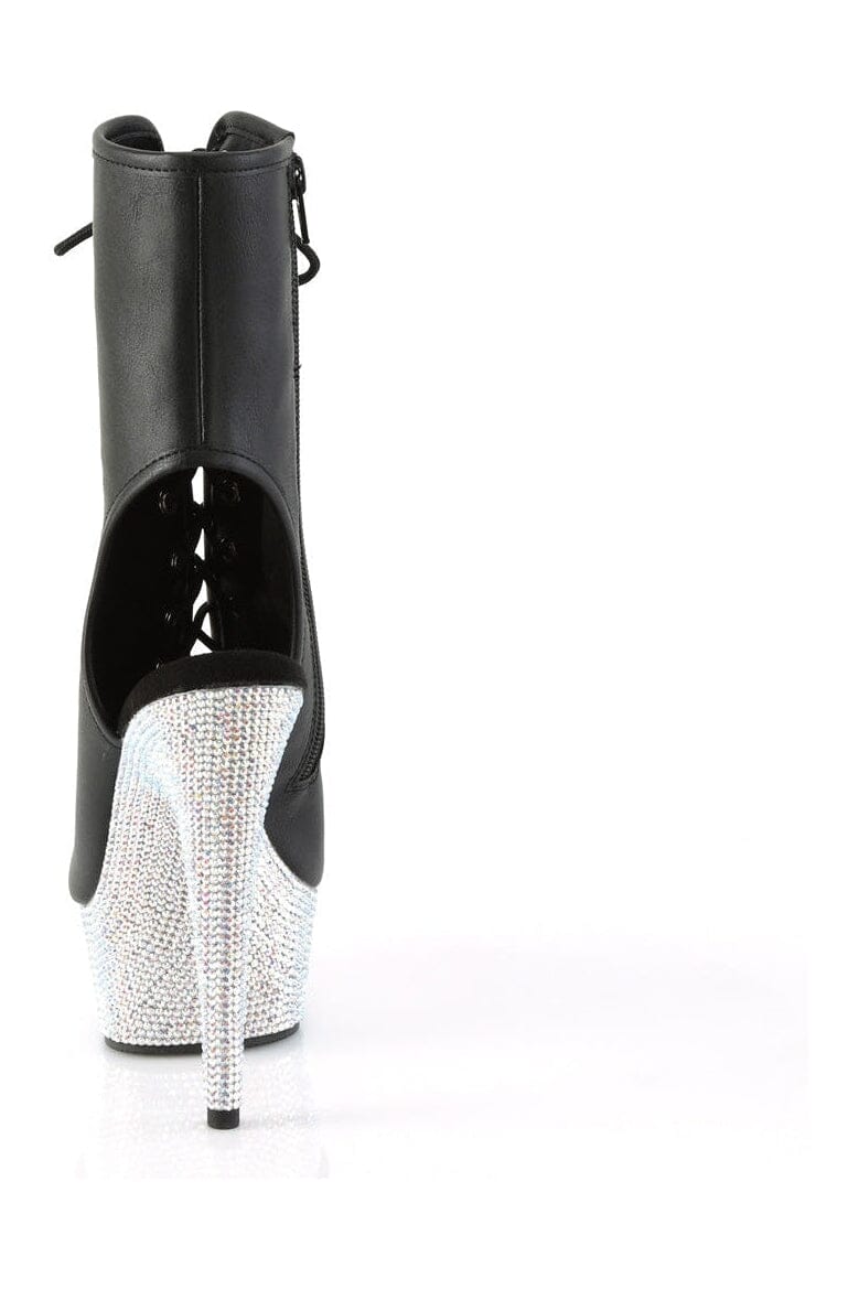 BEJEWELED-1016-6 Stylish Black Faux Leather Ankle Boot for Fashionable Wear