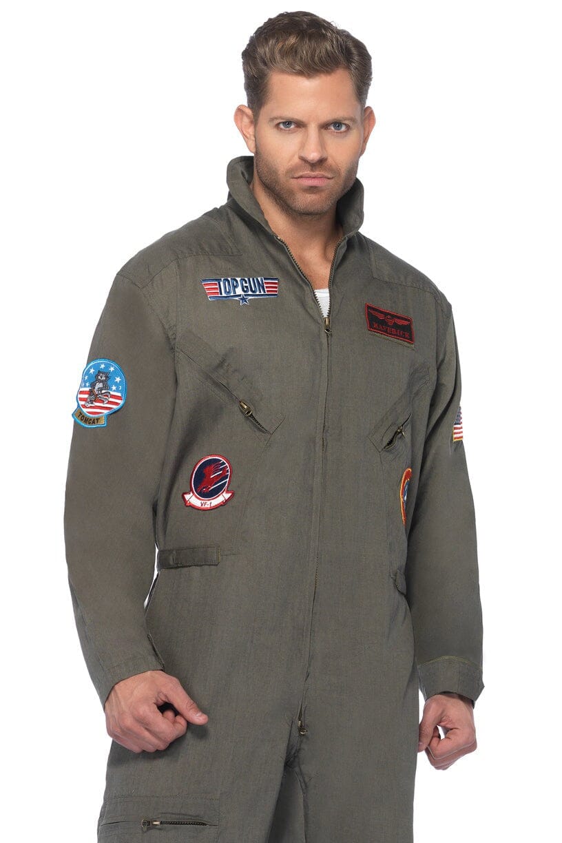 Men's Top Gun Style Zipper Front Flight Suit