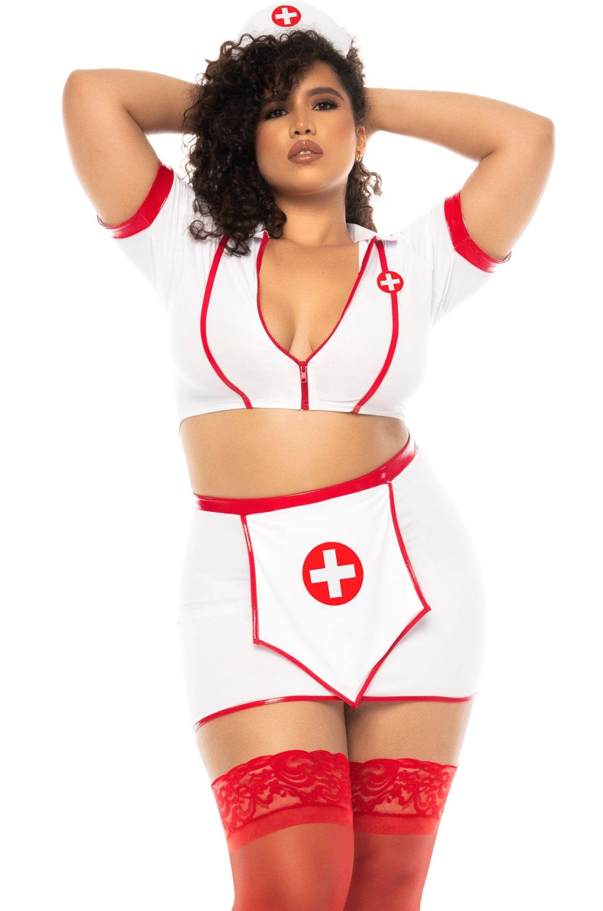 Plus Size Sexy Big Shot Nurse Costume for Heart - Mending Fun