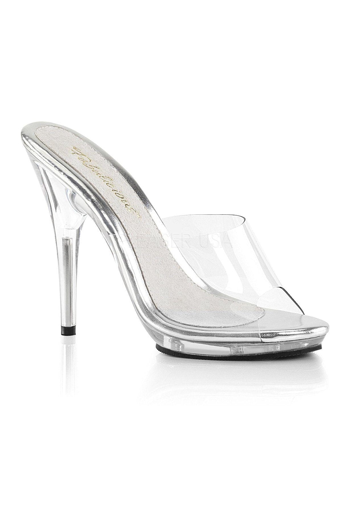 POISE-501 Clear Vinyl Platform Slide Sandals