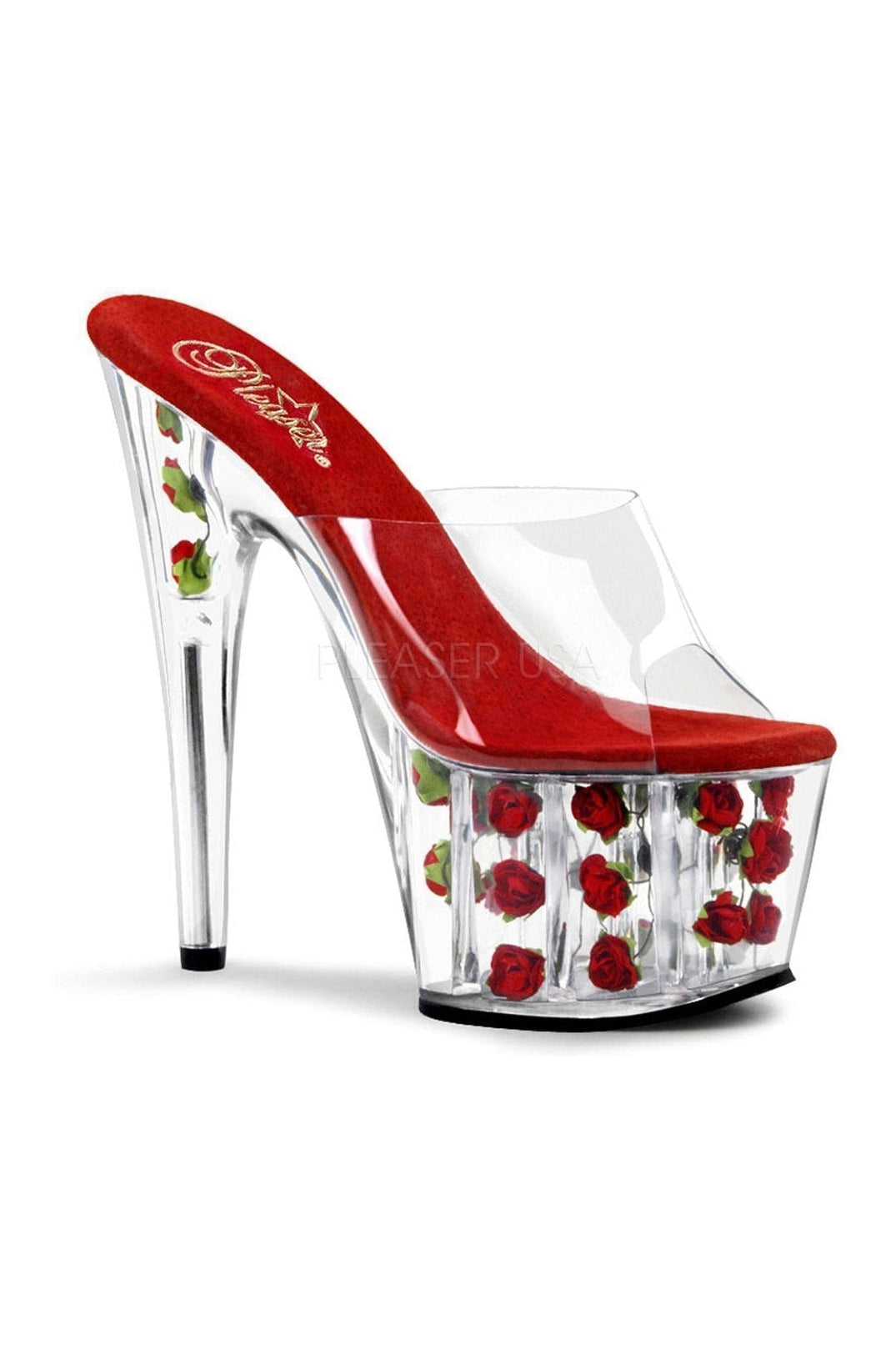 ADORE-701FL Transparent Vinyl Platform Slide Sandals
