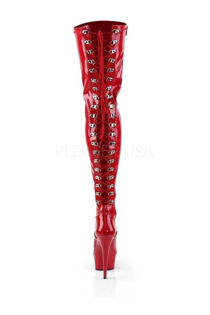 Red Patent Leather DELIGHT-3063 Platform Thigh High Boots