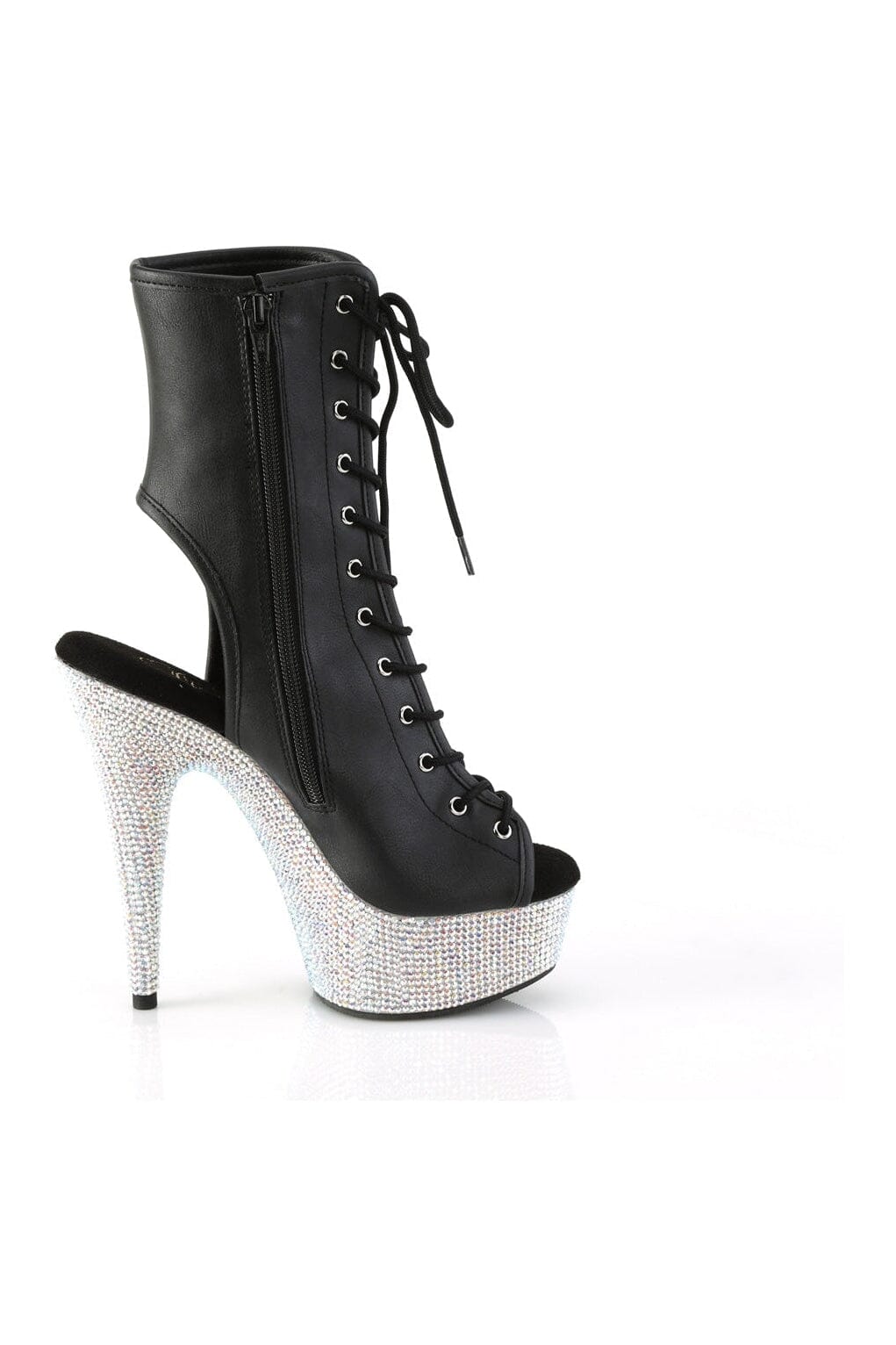 BEJEWELED-1016-6 Stylish Black Faux Leather Ankle Boot for Fashionable Wear
