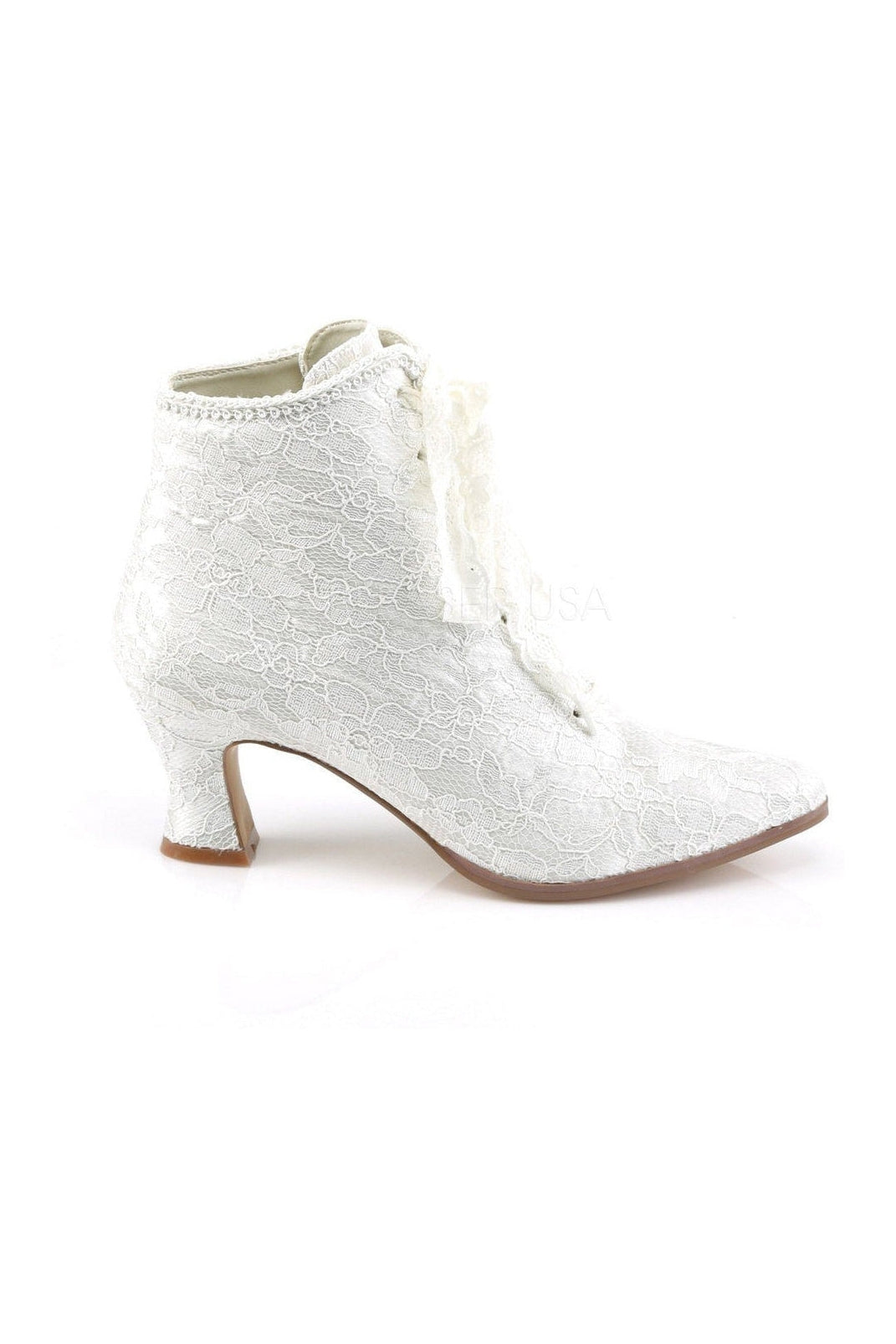 Ivory Genuine Satin Victorian-Style 30 Ankle Boots for Fashionable Wear