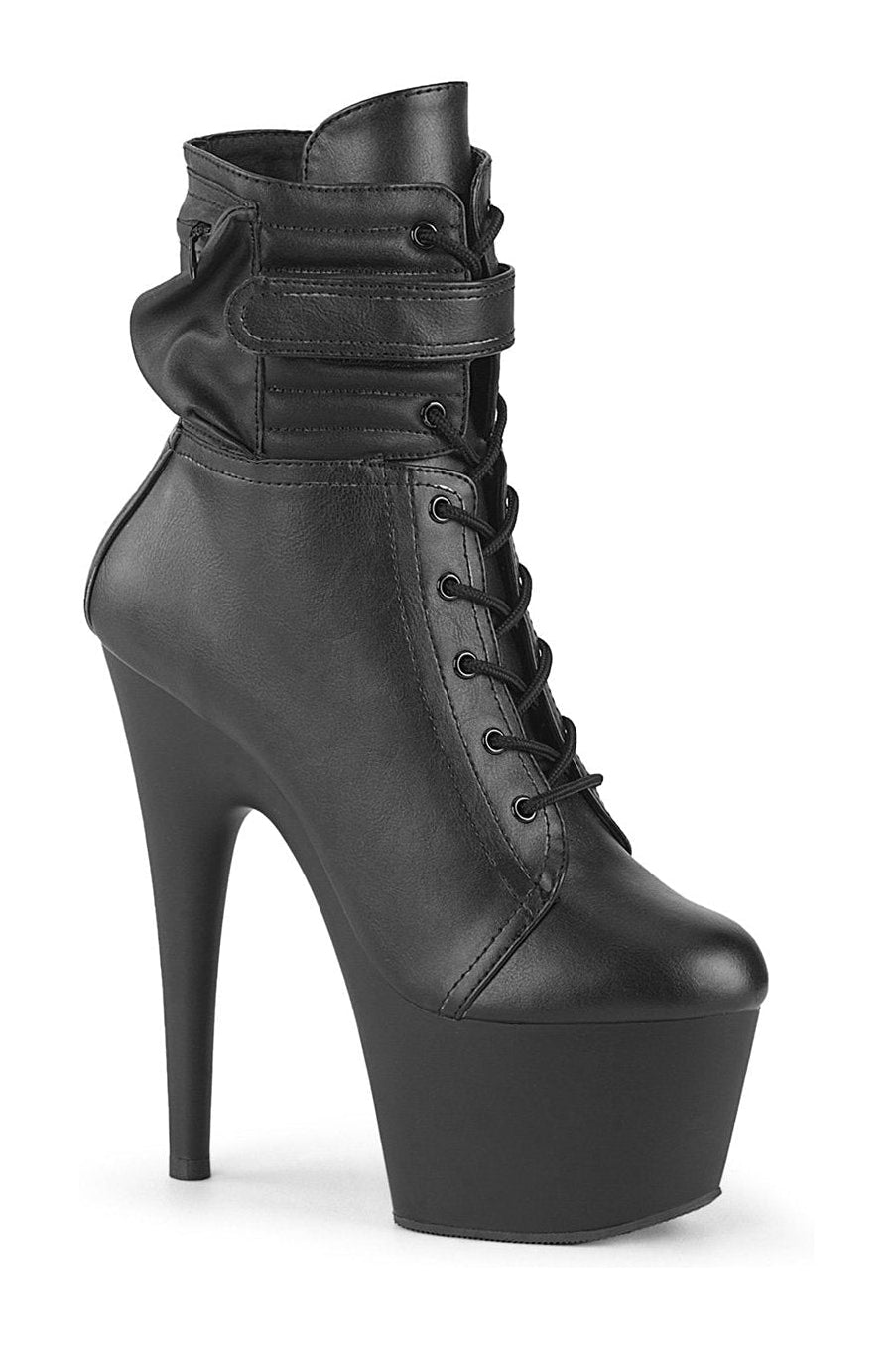 ADORE-1020 Black Faux Leather Ankle Boot for Stylish Fashion Lovers