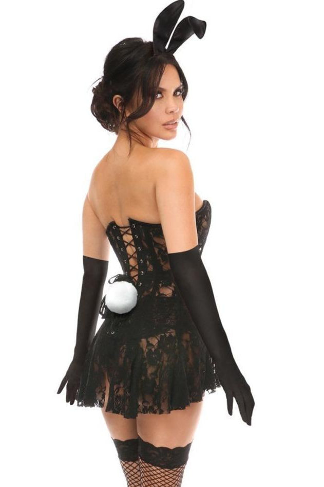 Plus Size Alluring Black Bunny-Themed Corset Dress Costume for Fashion Enthusiasts