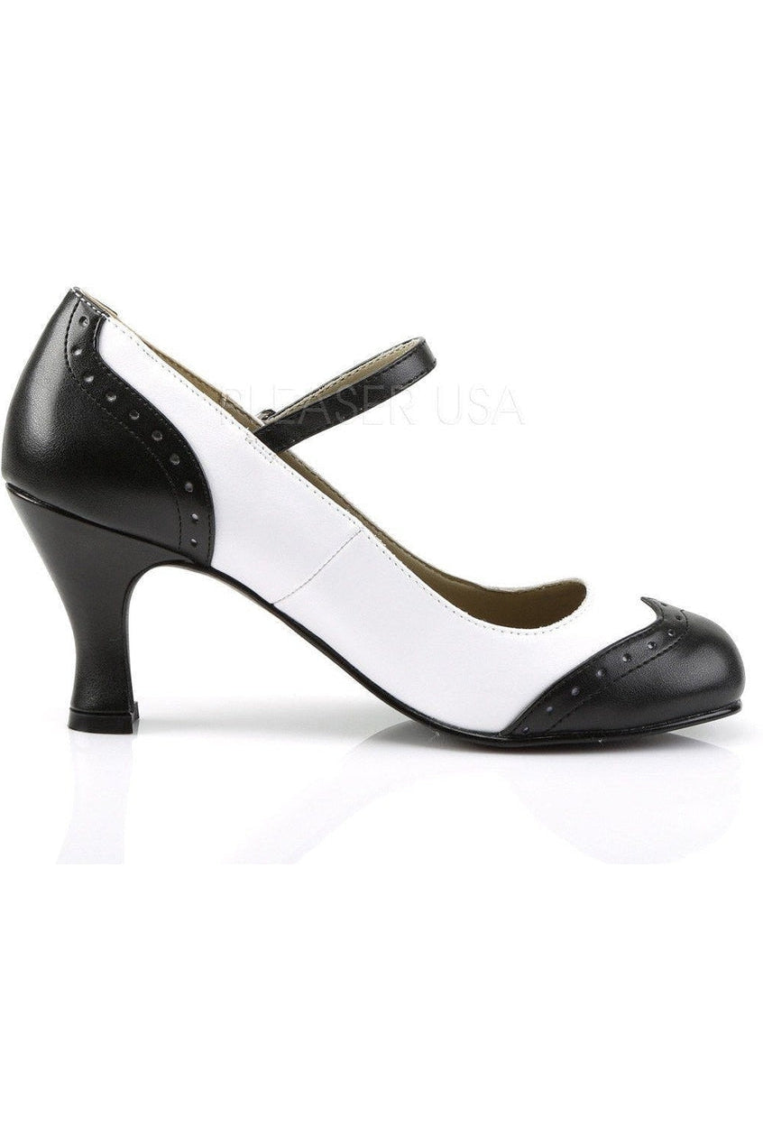 Black Faux Leather FLAPPER - 25 Mary Jane Shoes with 3 - inch Heel