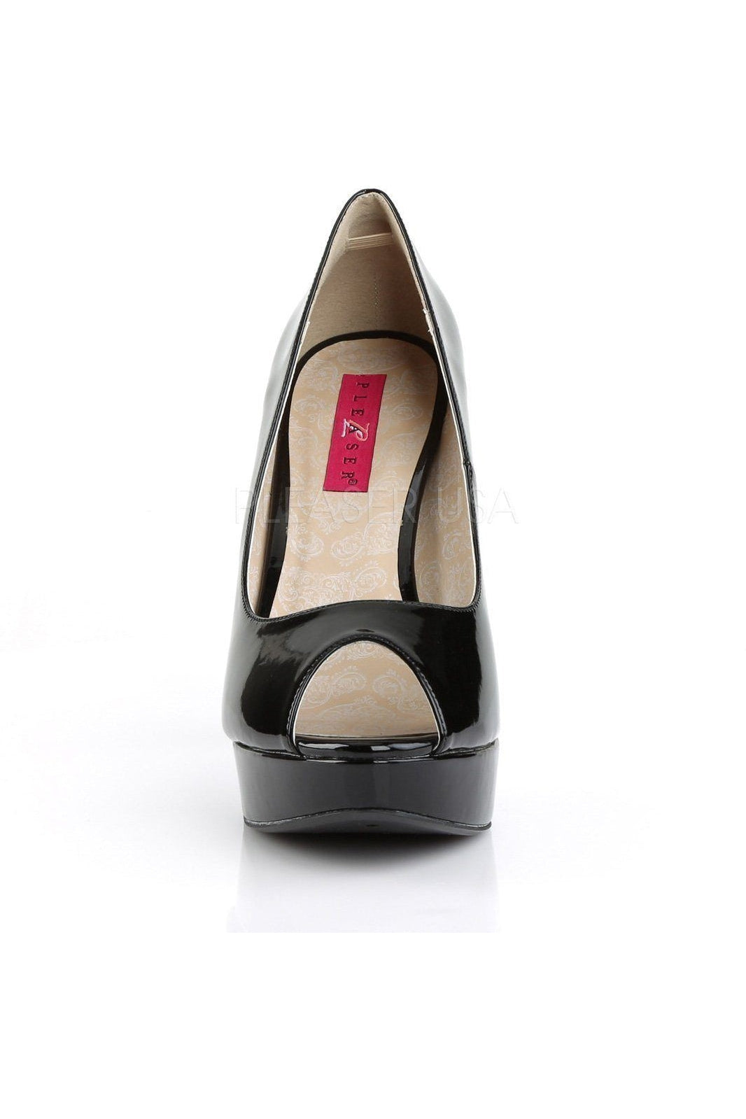 Black Patent Leather CHLOE - 01 Women's Peep - Toe Pumps with Heel and Platform