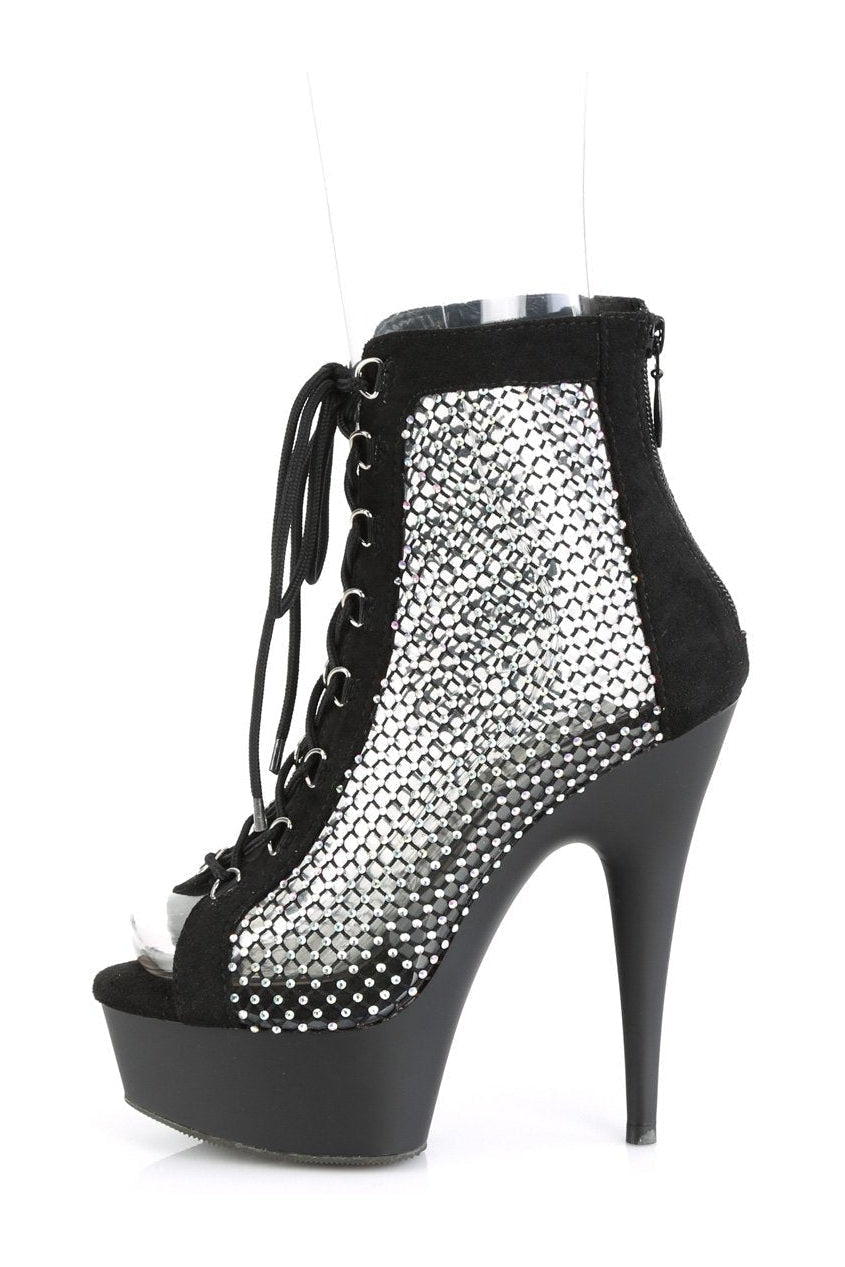Pleaser Brand Black Faux Suede Ankle Boot - DELIGHT - 600 - 33RM Style