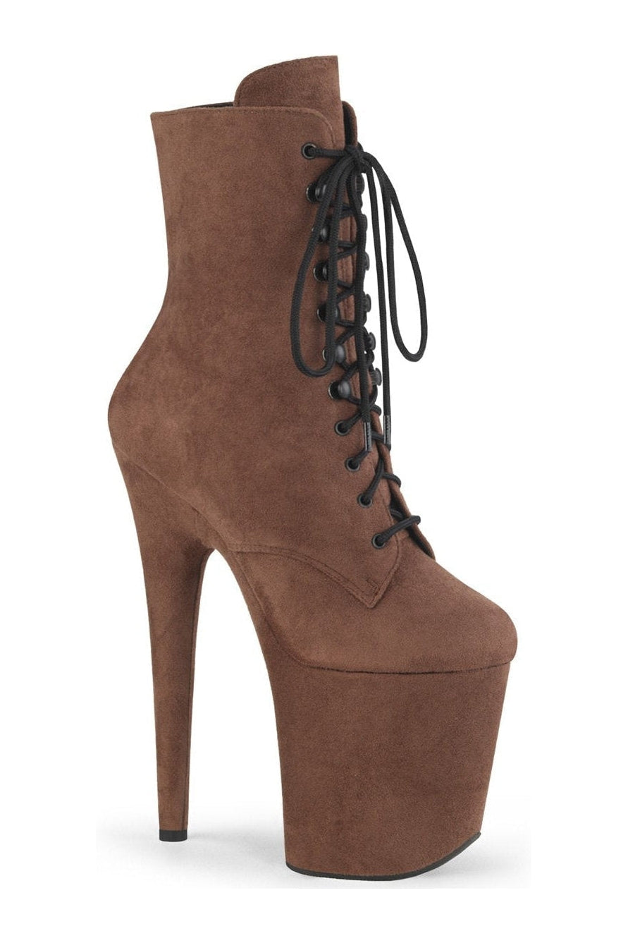 Pleaser FLAMINGO-1020FS Brown Faux Suede Ankle Boots for Stylish Women
