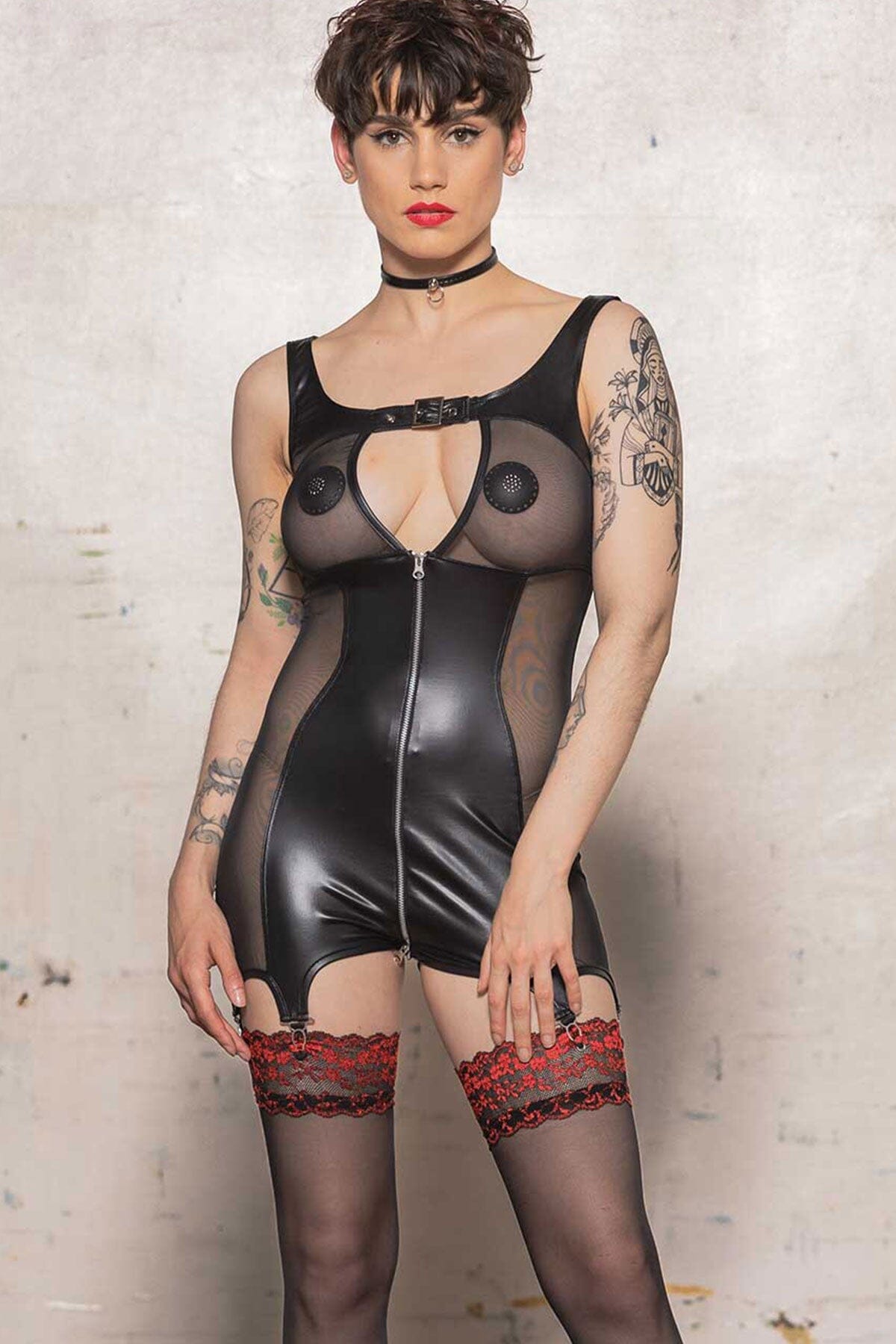 Stylish Alba Wetlook Romper for Fashion Enthusiasts