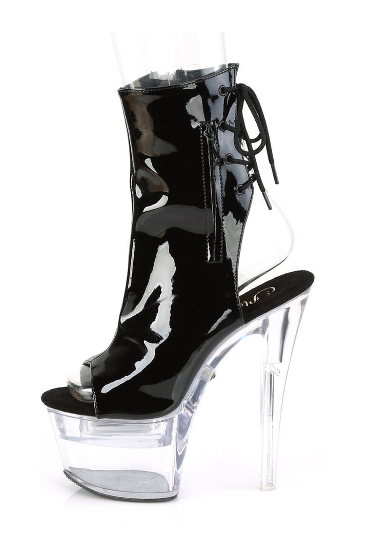 Black Patent Platform Ankle Boot FLASHDANCE-1018-7 with USB Chargeable LED Lights