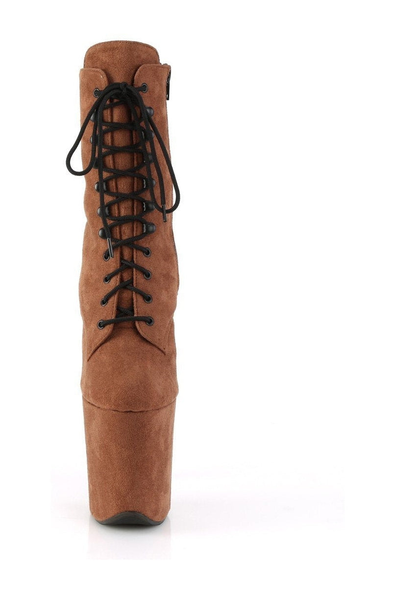 Pleaser FLAMINGO-1020FS Brown Faux Suede Ankle Boots for Stylish Women