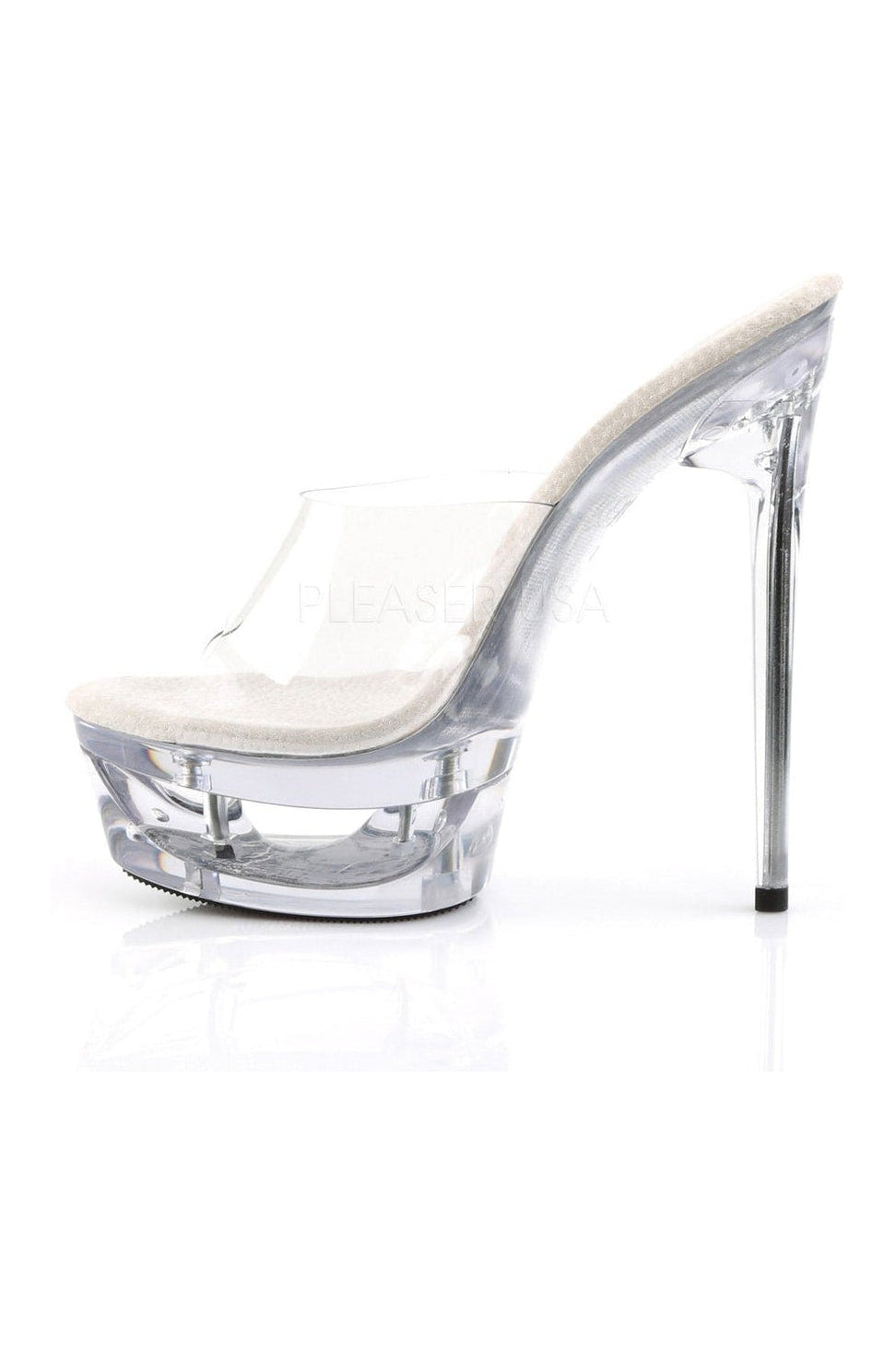 Clear Vinyl ECLIPSE - 601 Platform Slide with Stylish Cut - Out Design