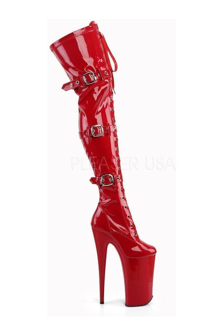 Red Patent Leather BEYOND - 3028 High - Fashion Platform Thigh - High Boots