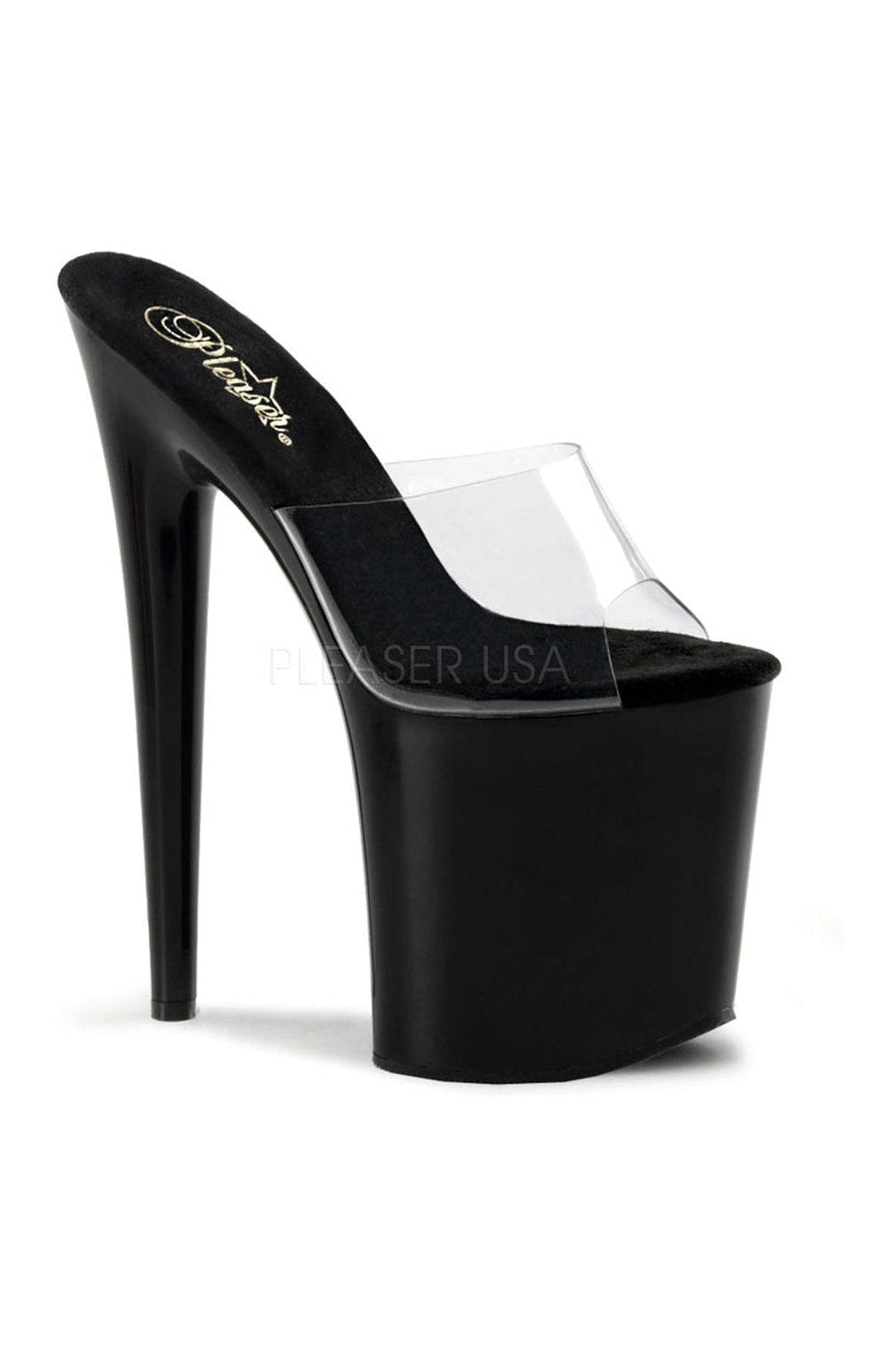 Black Vinyl FLAMINGO - 801 Platform Slide Sandals