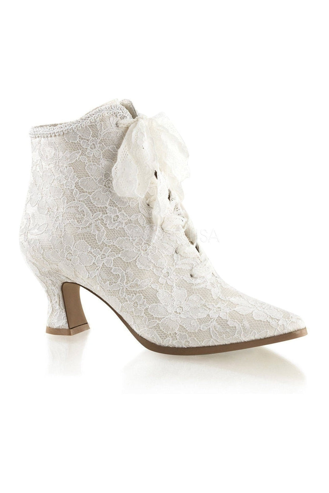 Ivory Genuine Satin Victorian-Style 30 Ankle Boots for Fashionable Wear