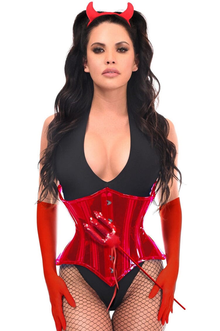 Exquisite 4 - Piece Red Festival Devil Corset Ensemble