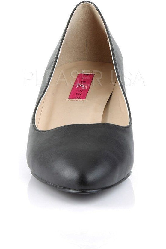 Stylish Black Faux Leather FAB - 420 Classic Pumps for Fashionable Wear