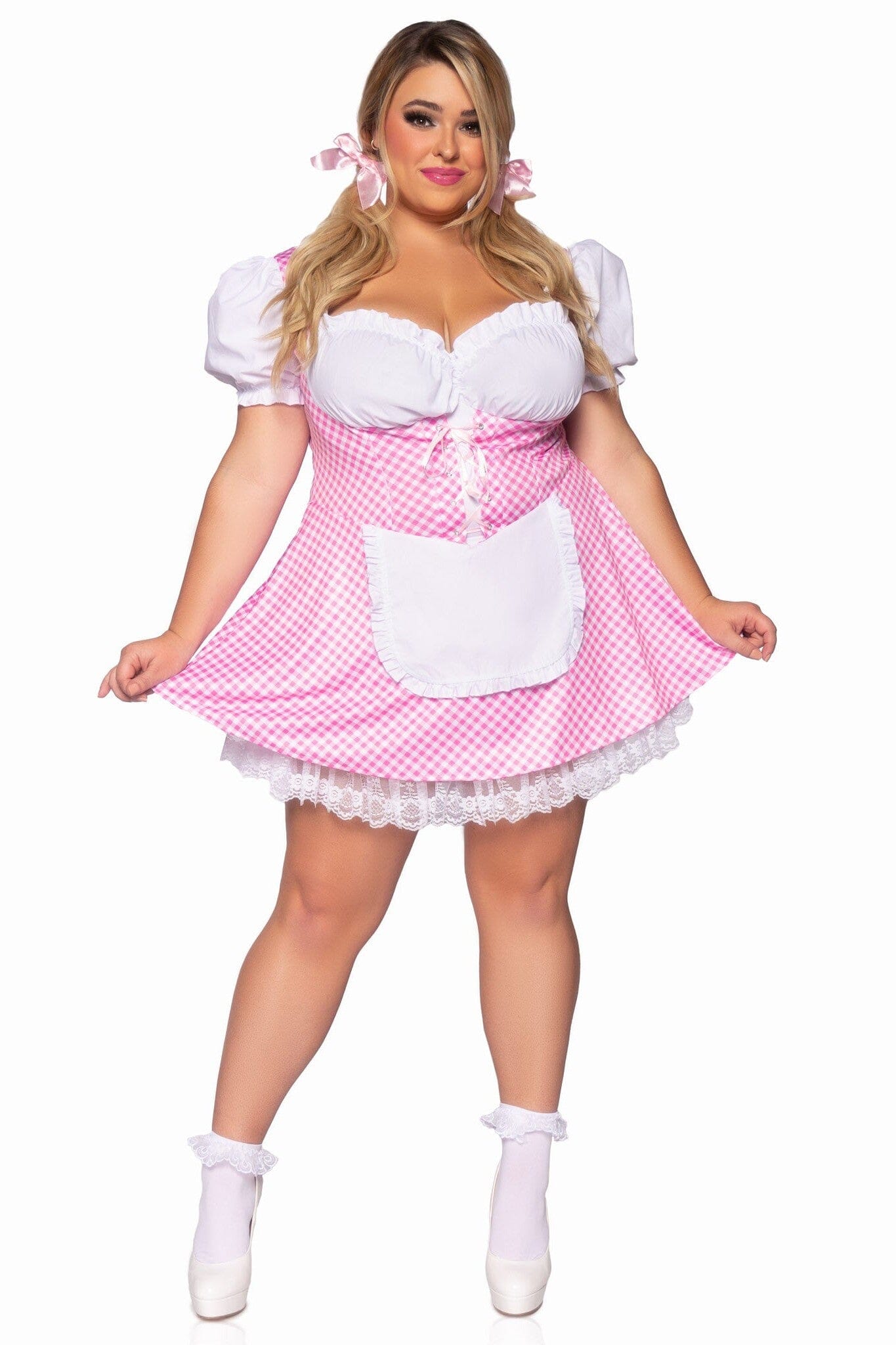 Fashionable Gingham Style Women's Dress