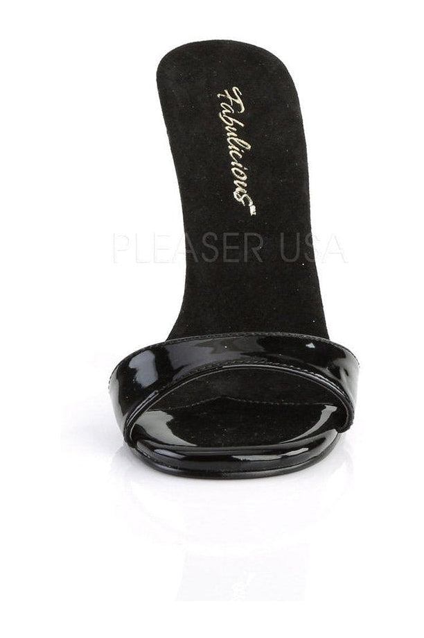 GALA-01S Black Patent Leather Slide Sandals for Women