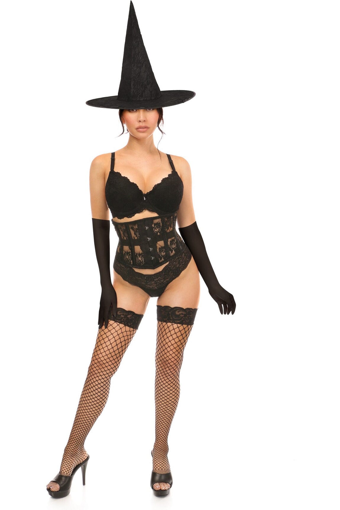 Luxurious 3 - Piece Audacious Witch Corset Costume Set