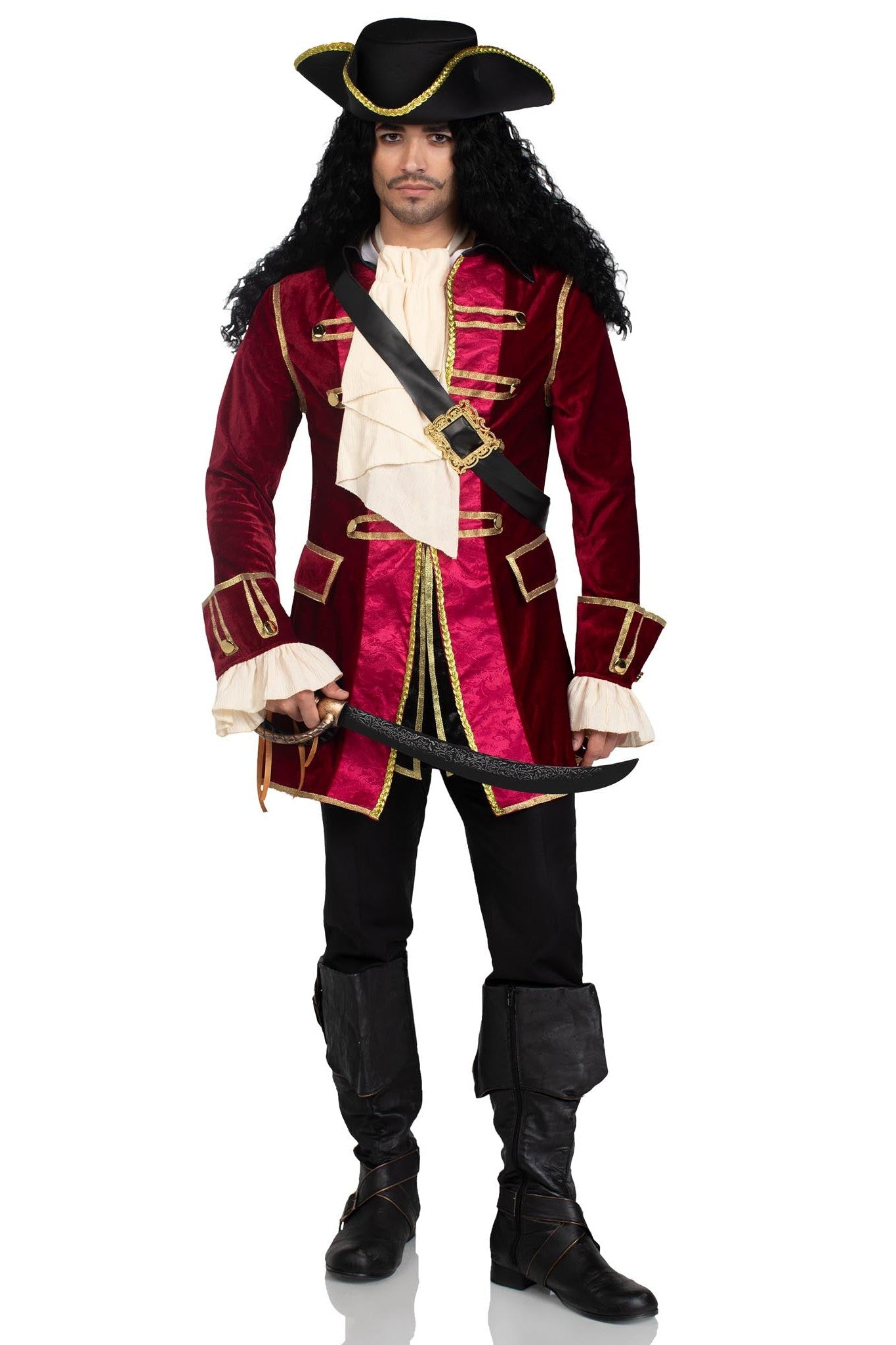 4-Piece Premium Pirate Captain Costume Set for an Authentic Look