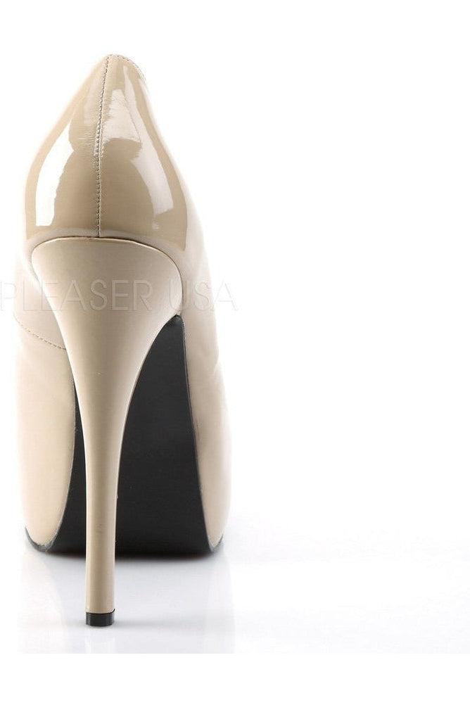 TEEZE-06W Women's Wide Width Bone Patent High Heel Pump