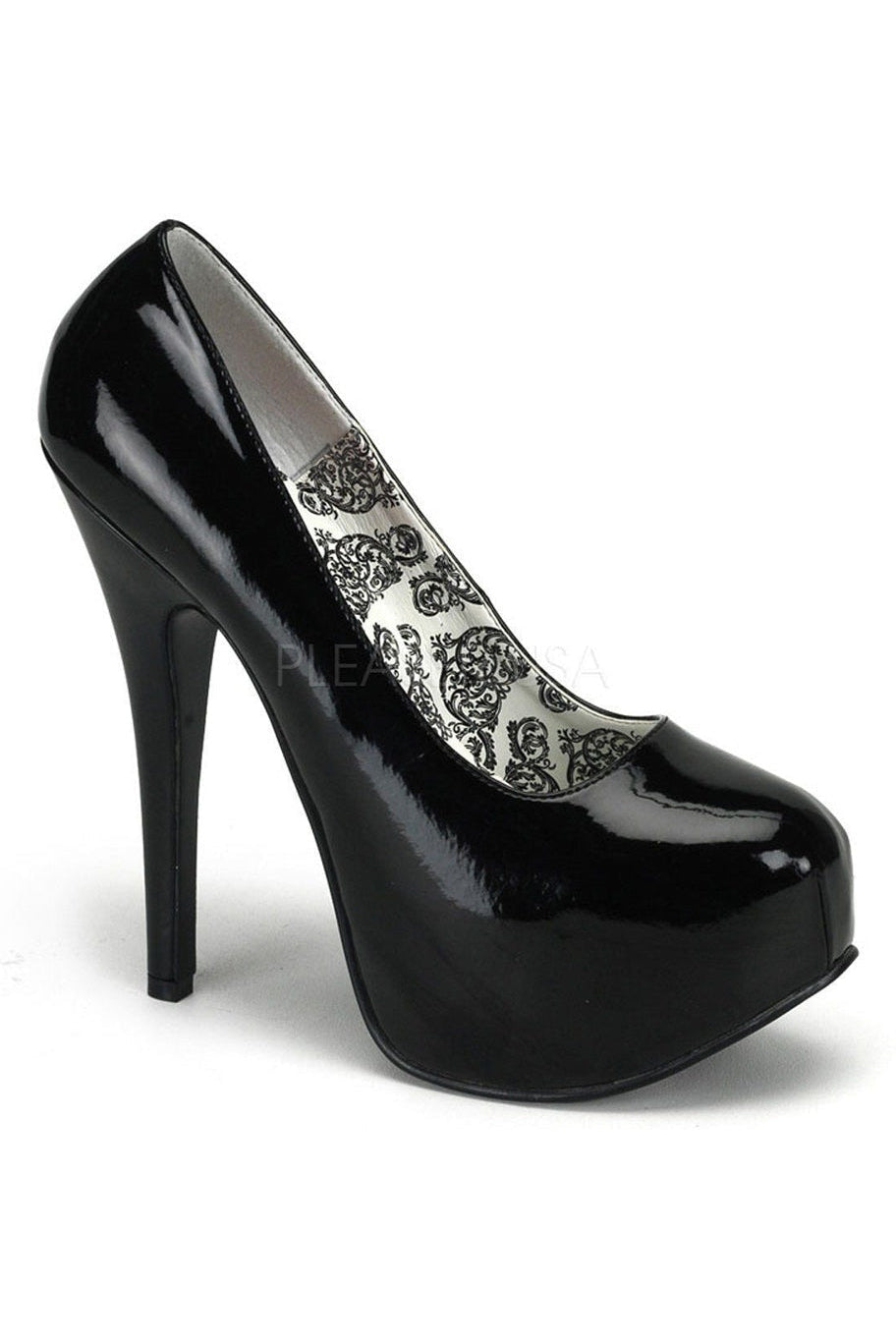 Black Patent Wide Width TEEZE - 06W Pump with High Heel