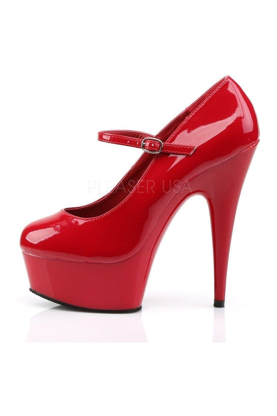 Red Patent DELIGHT-687 Mary Jane Platform Pump for Women