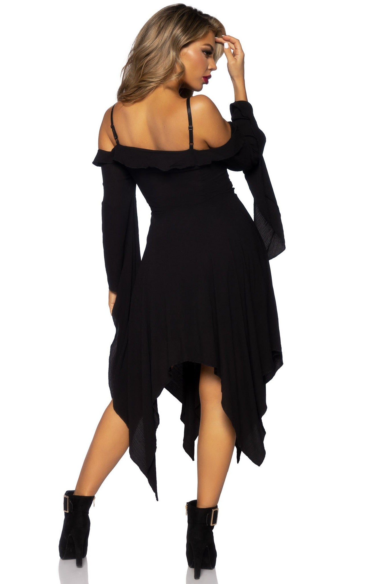 Stylish Women's Cotton Gauze Bell - Sleeved Peasant Dress for Casual Wear