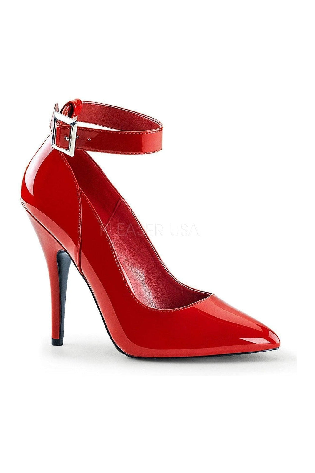 Red Patent SEDUCE-431 Ankle Strap Pump for Fashionable Ladies
