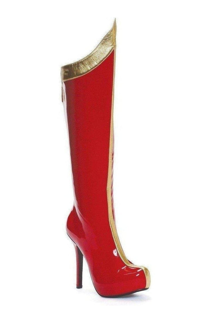 Red Patent 517-COMET Super Hero Costume Knee-High Boots