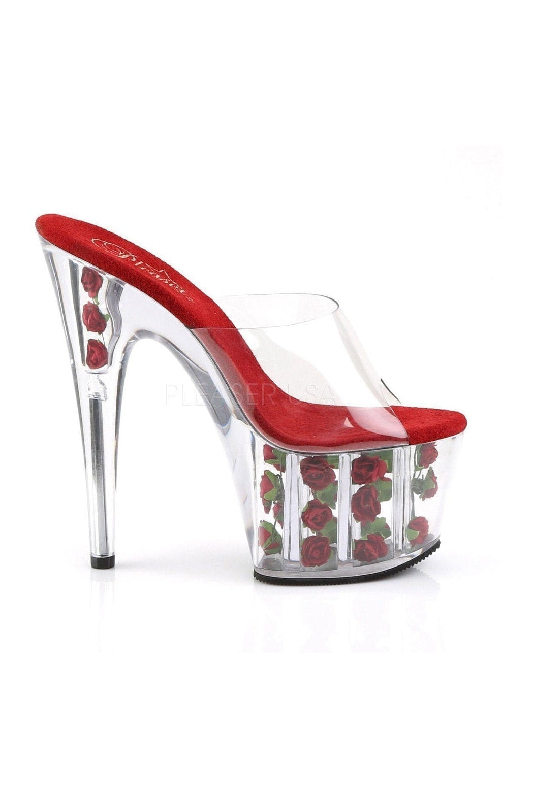 ADORE-701FL Transparent Vinyl Platform Slide Sandals