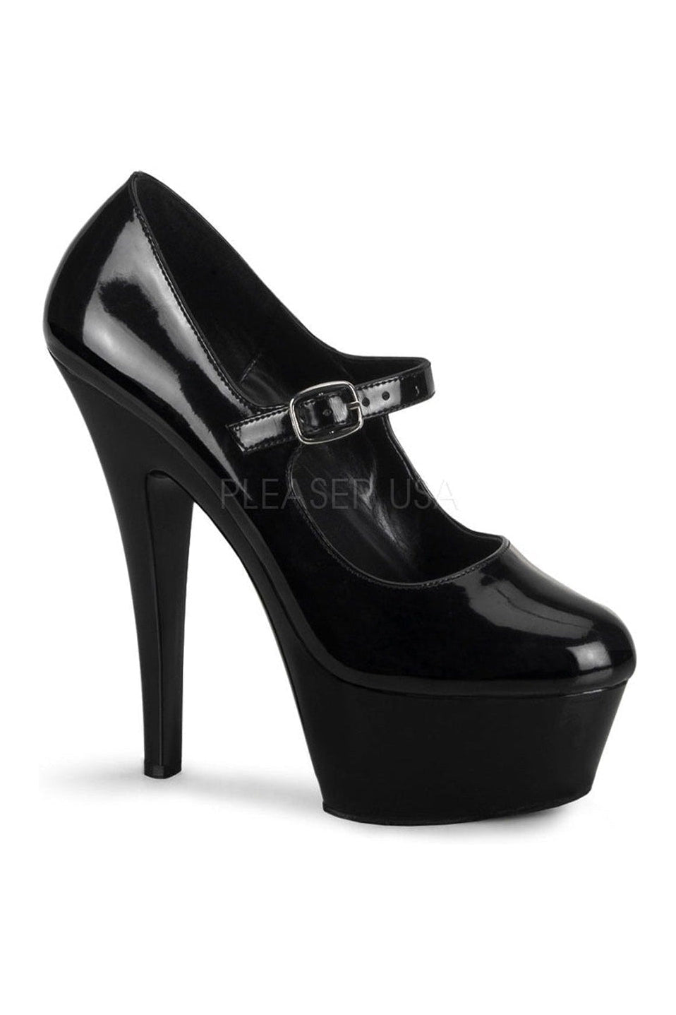 KISS-280 Black Patent Leather Platform Mary Jane Style Pumps for Women