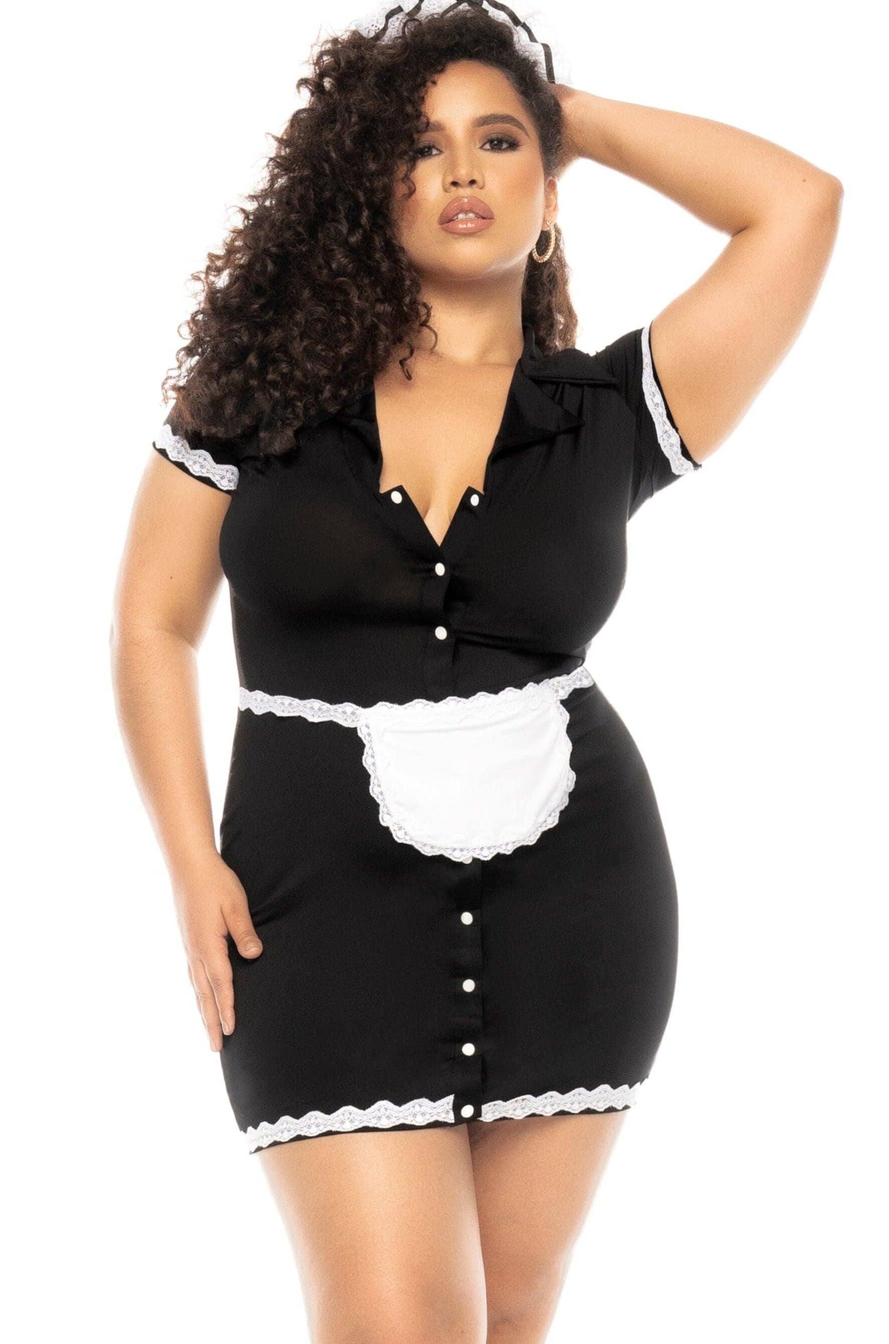 Alluring Flirty French Style Maid Costume Set Plus