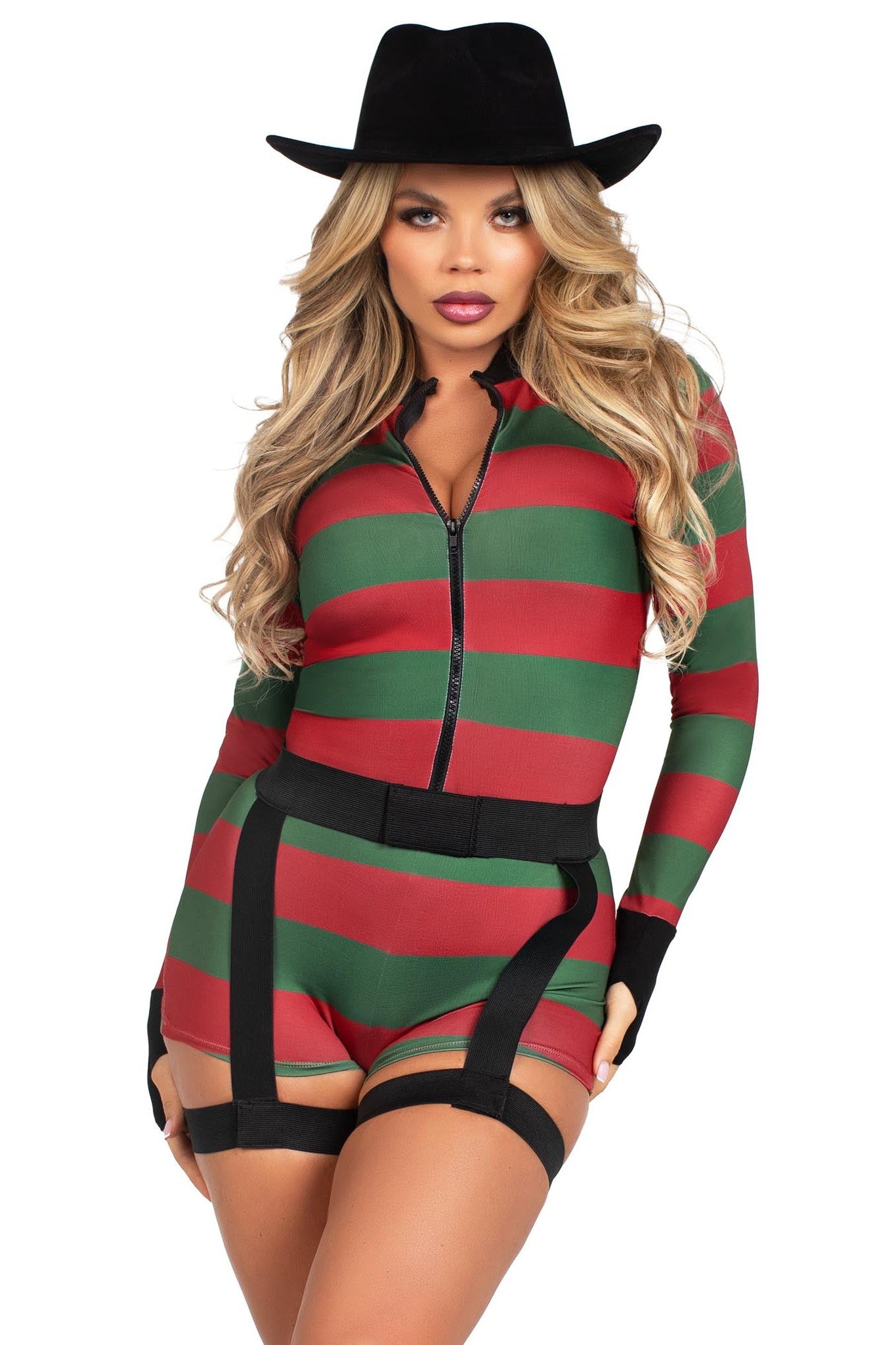 Two-Piece Dream-Busting High Neck Romper with Belt and Harness - Fashionable Apparel