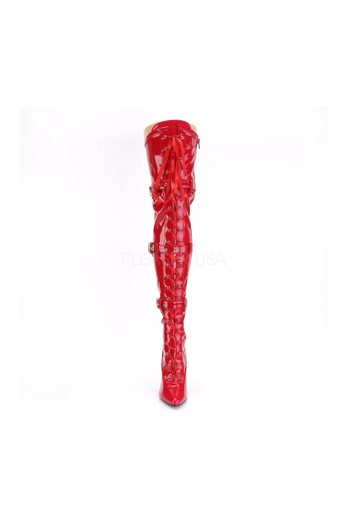 Red Patent SEDUCE-3028 Stylish Thigh High Boots